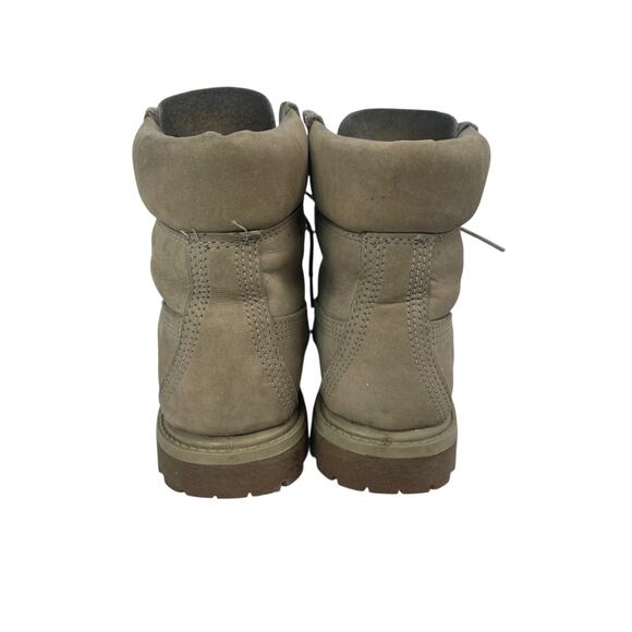 Timberland Beige Tan Suede Lace Up Waterproof Combat Ankle Boots Booties Size 7M - Picture 3 of 6
